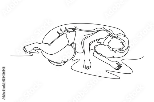 Pregnant mom concept. Single line draw design. Vector graphic illustration