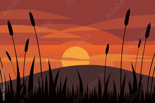 sunset in the mountains