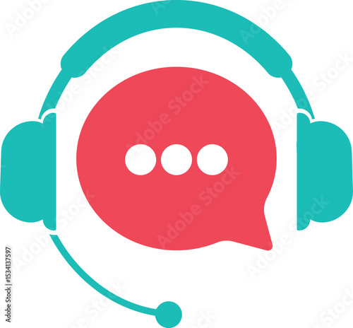 Tech Support Icon – Headphones with Gear for Customer Service and Call Center