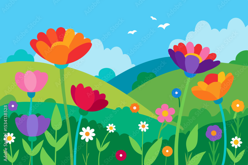 Fototapeta premium flowers and butterflies