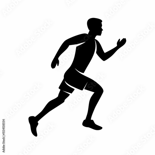 abstract icon of a runner on a white background