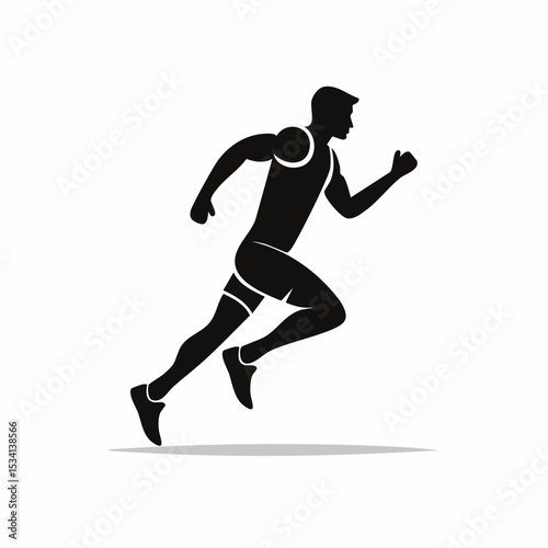 abstract icon of a runner on a white background