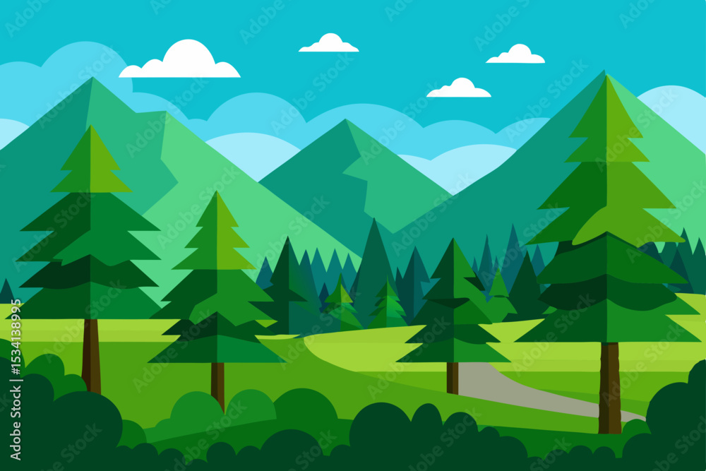 Fototapeta premium landscape with forest