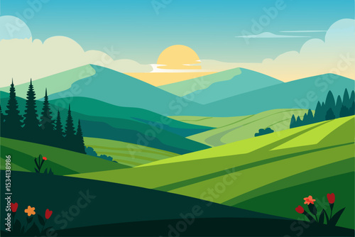 landscape with mountains