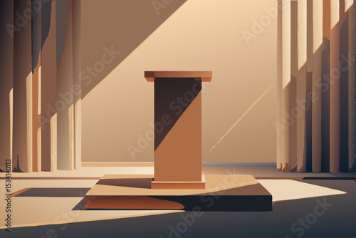 3d rendered illustration of a column with columns