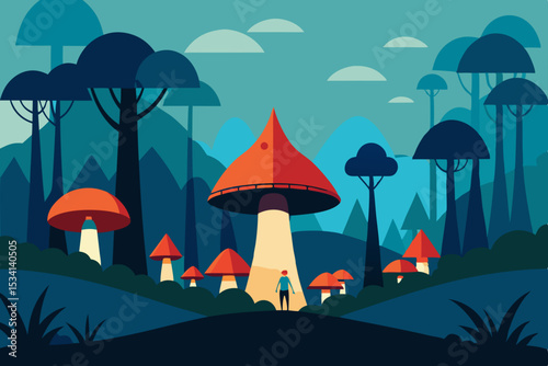 vector illustration of an autumn landscape