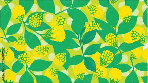 Whimsical citrus grove dance a sunny pattern celebration of summer harvest with bright flat vector