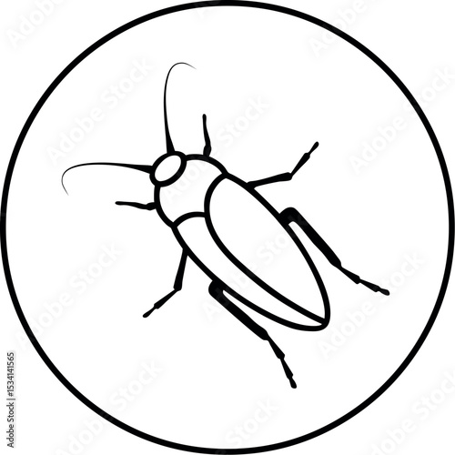 Illustration of cockroach insect vector graphic for pest control services and extermination company logo design and illustration vector