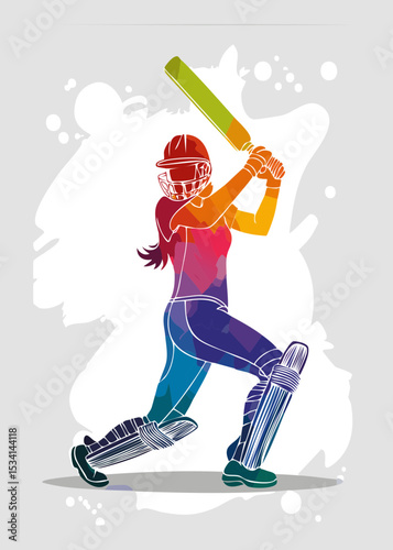 Dynamic Cricketer Silhouette Vector – Perfect for Sports Designs and Posters

