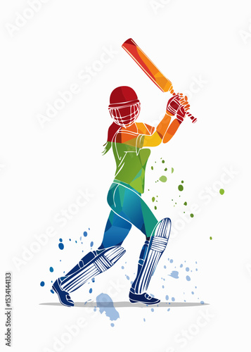 Dynamic Cricketer Silhouette Vector – Perfect for Sports Designs and Posters

