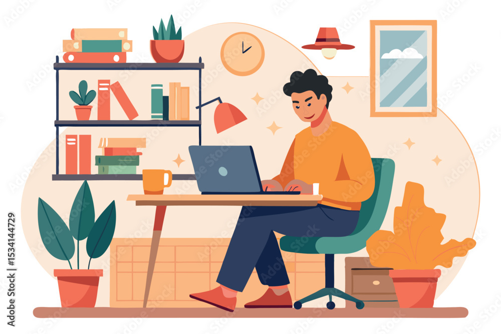 Fototapeta premium Remote Work from Home Concept
