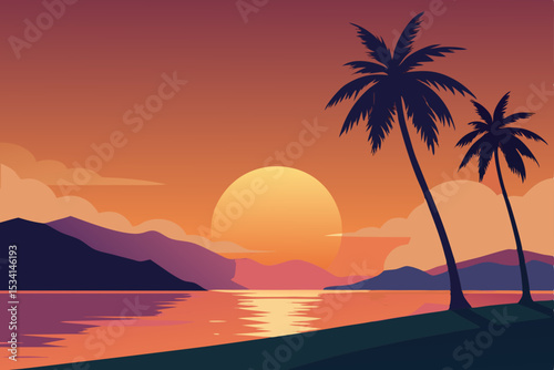 sunset on the beach
