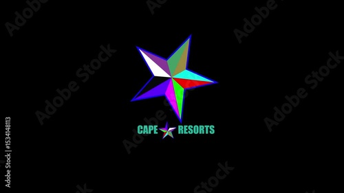 Favorites star icon is beautiful color a symbol that typically represents a five-pointed star. A black screen star with glowing outline twinkling loop ideal for festive scenes.