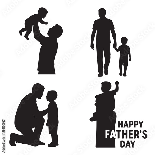 A Father's Embrace: A heartwarming illustration collection of fathers bonding with their children, symbolizing love, guidance, and the precious moments of family. 