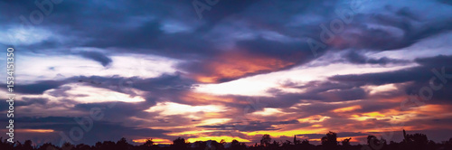 beautiful sunset with a few clouds in the sky