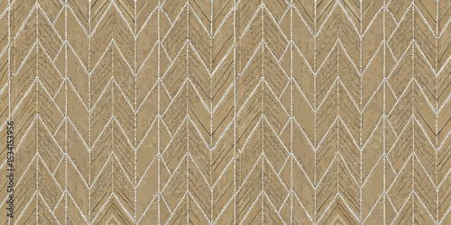 Elegant chevron pattern in warm beige hues with subtle detailing.