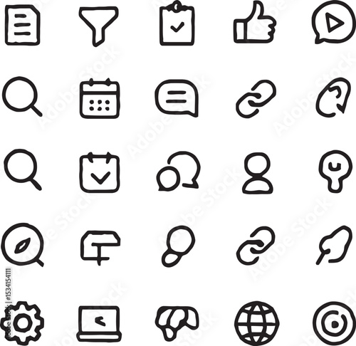 web icons set featuring vector symbols for internet media communication and technology including phone computer microphone camera headphones and buttons
