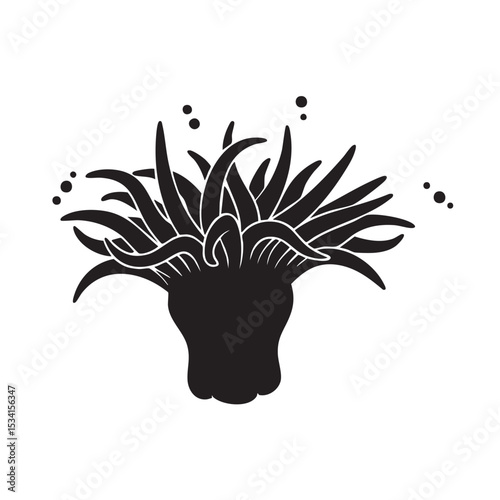 Sea Anemone Illustration Underwater Flora and Fauna Graphic Design Element