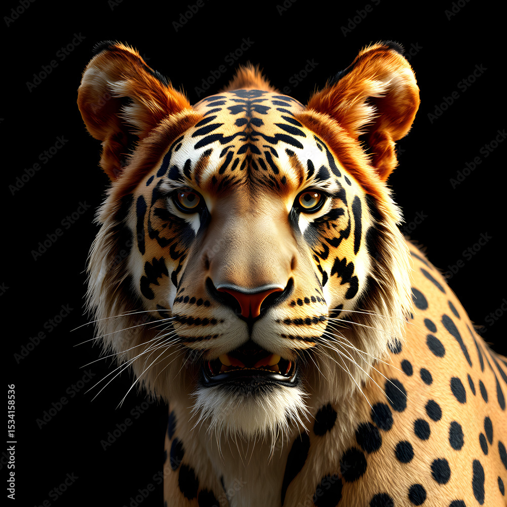 Obraz premium tiger on black background