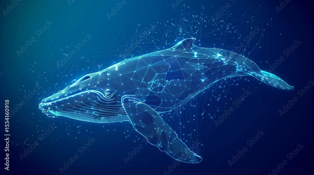 Fototapeta premium Digital technology whale