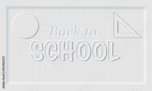 Back to School graffiti with 3d background inner shadow. 