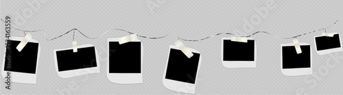 Realistic photo frame, isolated on the background.For advertising, printing, banners. Home, cozy
