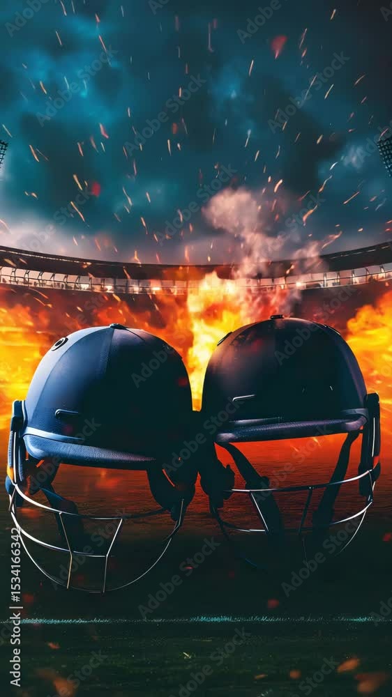 Ultra HD Vertical vertical cricket helmet sparkling motion video cricket vs motion banner phone cricket competition animation video cricket vs motion video cricket match motion poster