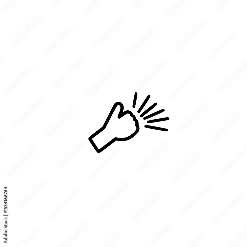 Fototapeta premium Thumbs up like icon symbolizing approval agreement 