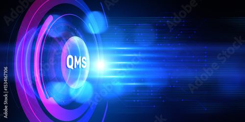 Quality management system certification standards assurance business technology concept.