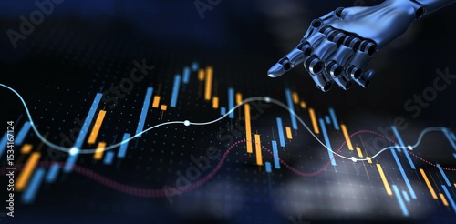 AI-Driven Data Interaction and Analytics Visualization. 3d render.
