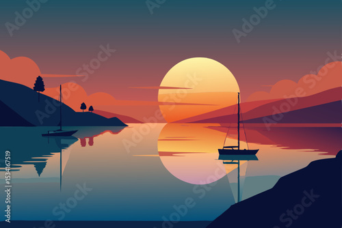 sunset on the sea