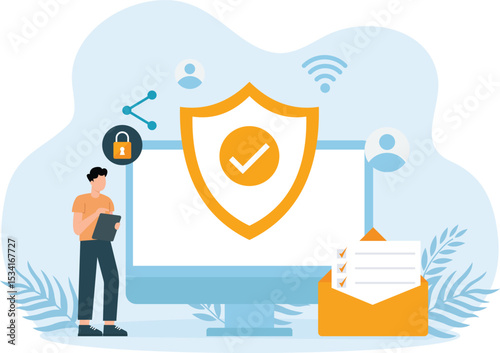 Cyber security,Data Protection Business Technology Privacy concept
