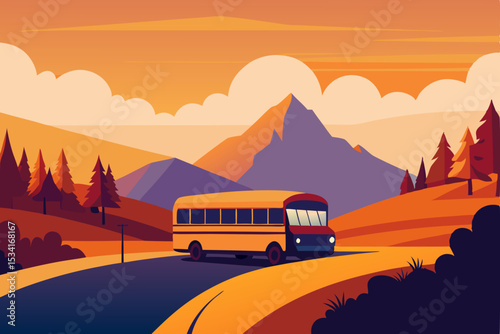 bus in the mountains