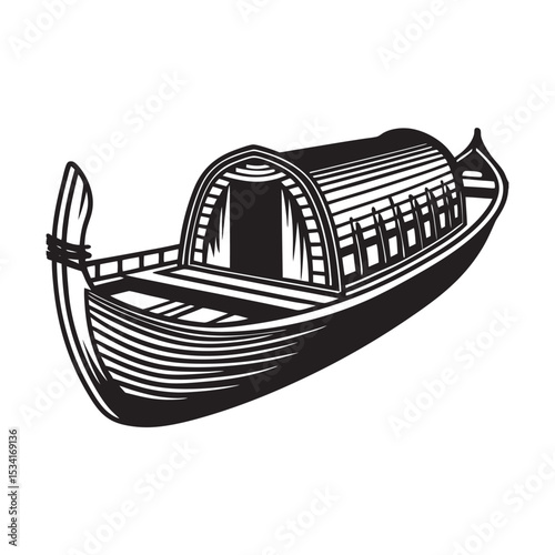 silhouette of a boat from rural bangladeshi cultur
