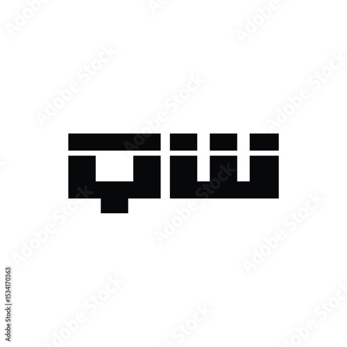 QW monogram logo design letter text name symbol monochrome logotype alphabet character simple logo
