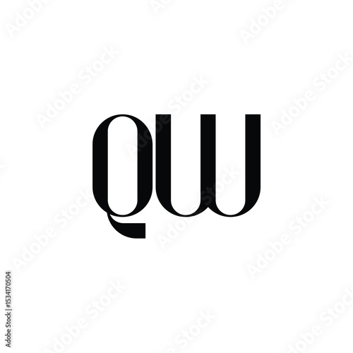 QW monogram logo design letter text name symbol monochrome logotype alphabet character simple logo