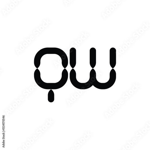 QW monogram logo design letter text name symbol monochrome logotype alphabet character simple logo