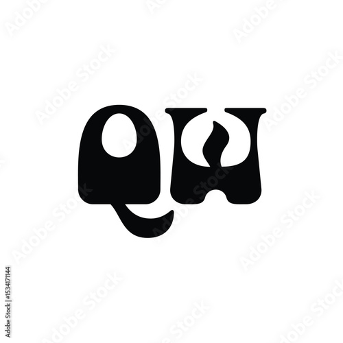 QW monogram logo design letter text name symbol monochrome logotype alphabet character simple logo
