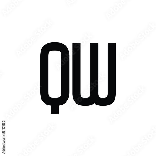 QW monogram logo design letter text name symbol monochrome logotype alphabet character simple logo