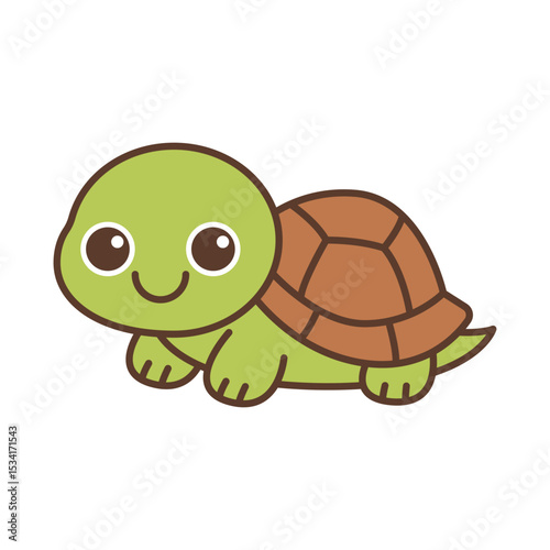 Cute Turtle Cartoon Vector Illustration