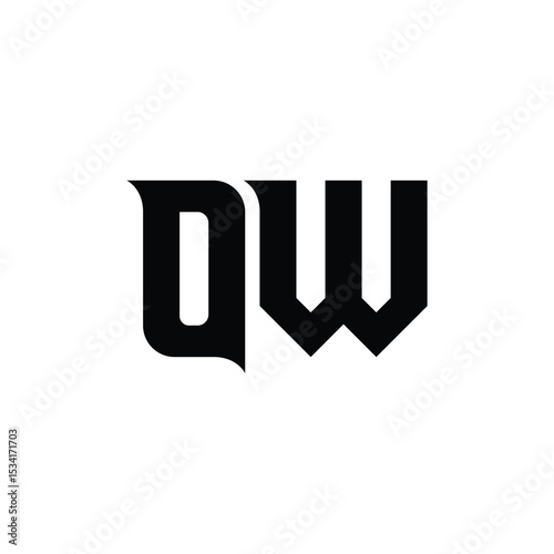 QW monogram logo design letter text name symbol monochrome logotype alphabet character simple logo