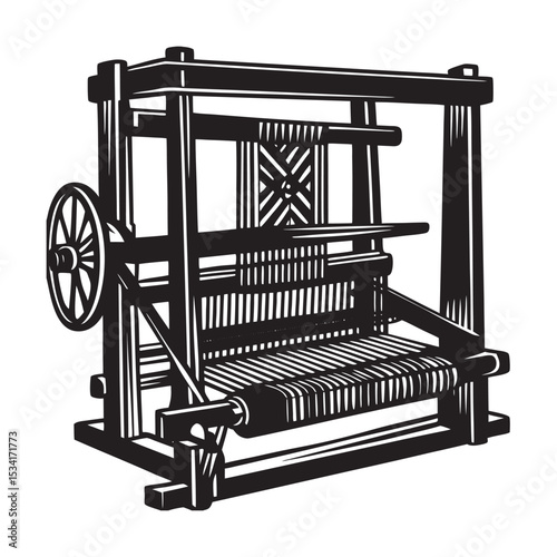 silhouette of traditional bangladeshi hand loom