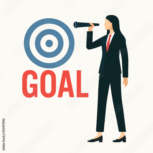 vector of a businessman realizing the target
