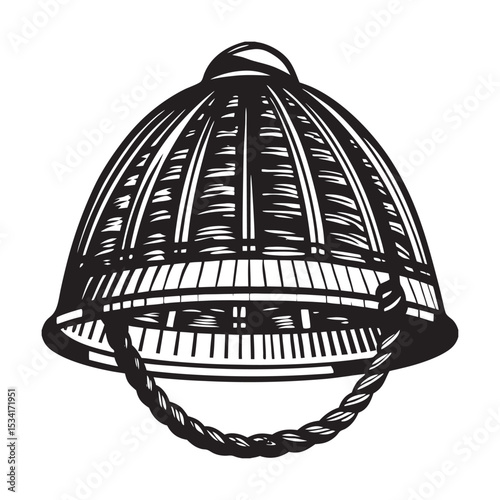 silhouette of traditional bangladeshi hat bamboo