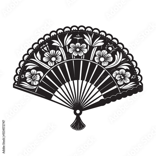 silhouette of traditional hand fan in bangladeshi