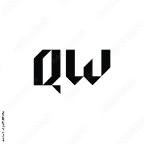 QW monogram logo design letter text name symbol monochrome logotype alphabet character simple logo