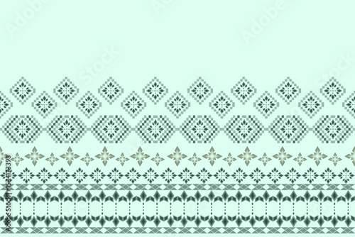 Ikat ethnic geometric abstract embroidery oriental traditional seamless pattern. Native geometry decorative design for fabric, clothing, wallpaper, background, interior, decoration, illustration