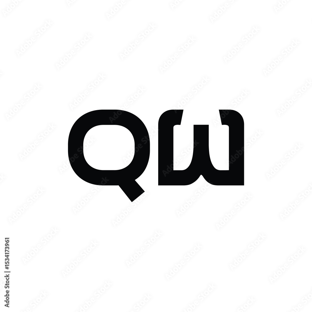 QW monogram logo design letter text name symbol monochrome logotype alphabet character simple logo QW monogram logo design letter text name symbol monochrome logotype alphabet character simple logo