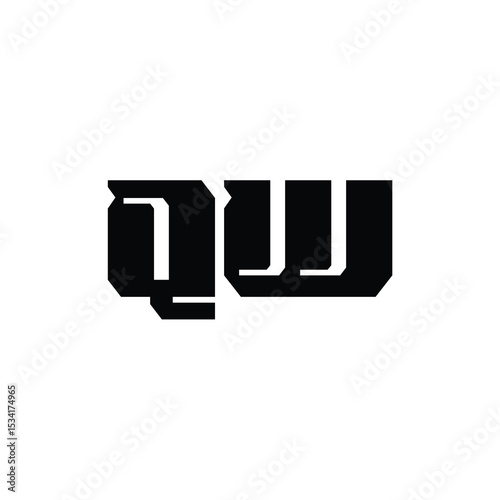 QW monogram logo design letter text name symbol monochrome logotype alphabet character simple logo