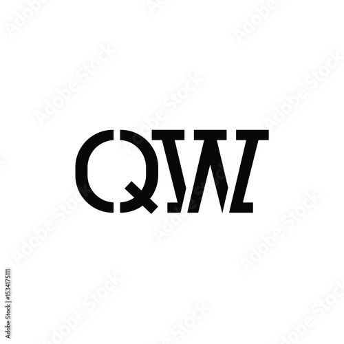 QW monogram logo design letter text name symbol monochrome logotype alphabet character simple logo